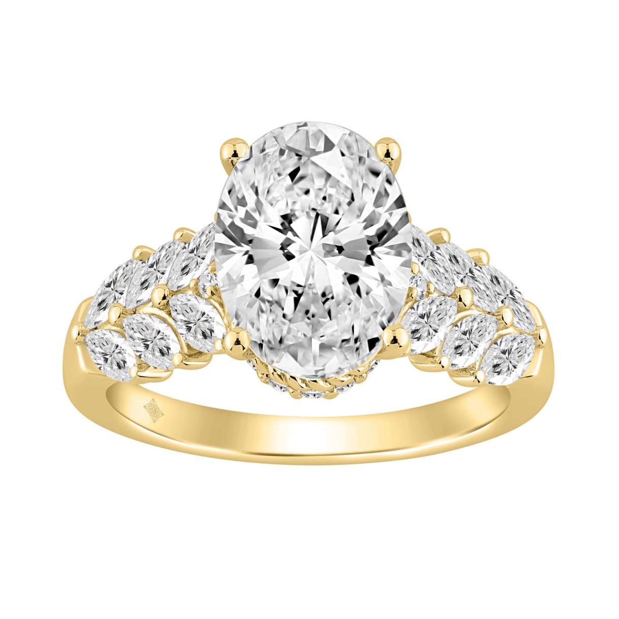 14K YELLOW GOLD 4.00CT ROUND/OVAL/MARQUISE DIAMOND...