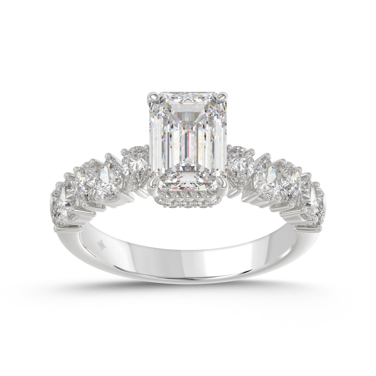 14K WHITE GOLD 2 3/4CT ROUND/PEAR/EMERALD DIAMOND ...