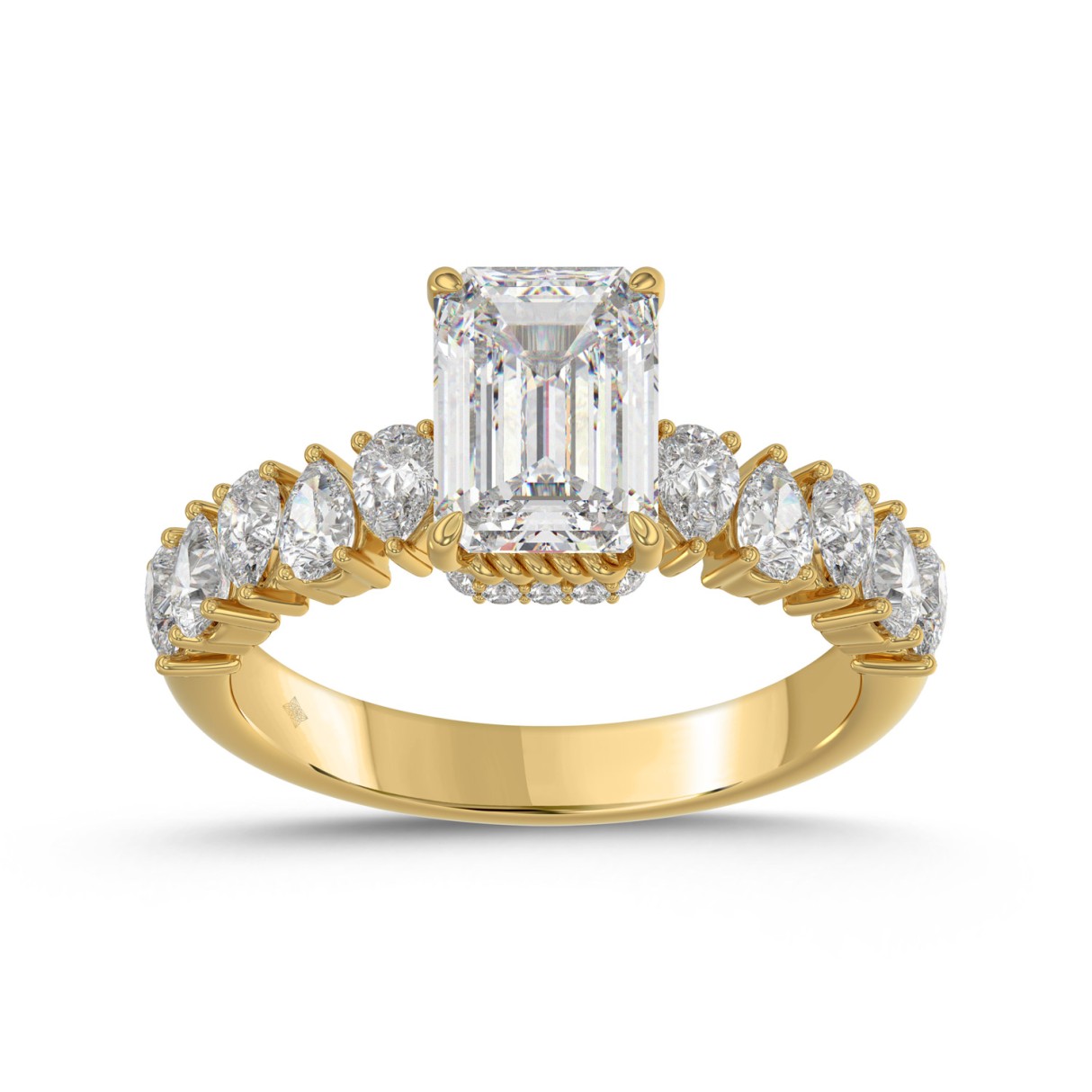 14K YELLOW GOLD 2 3/4CT ROUND/PEAR/EMERALD DIAMOND...