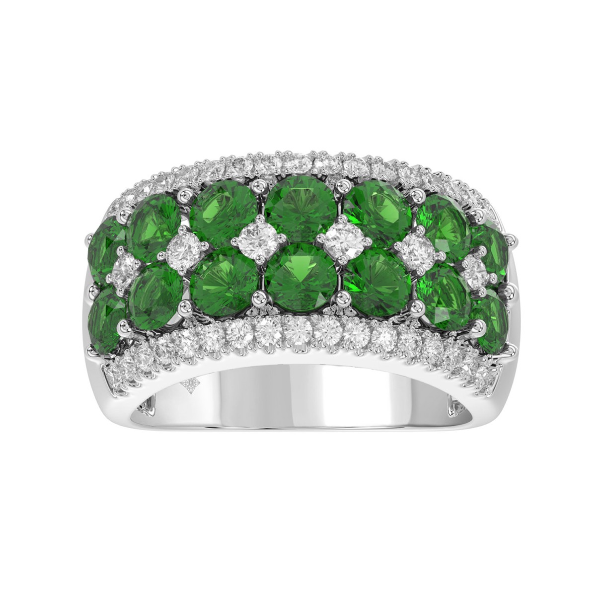 14K WHITE GOLD 4.00CT ROUND DIAMOND LADIES RING (C...