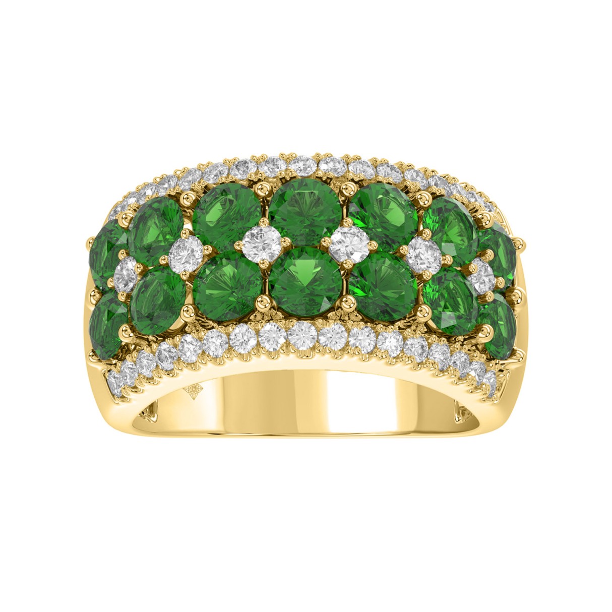 14K YELLOW GOLD 4.00CT ROUND DIAMOND LADIES RING (...