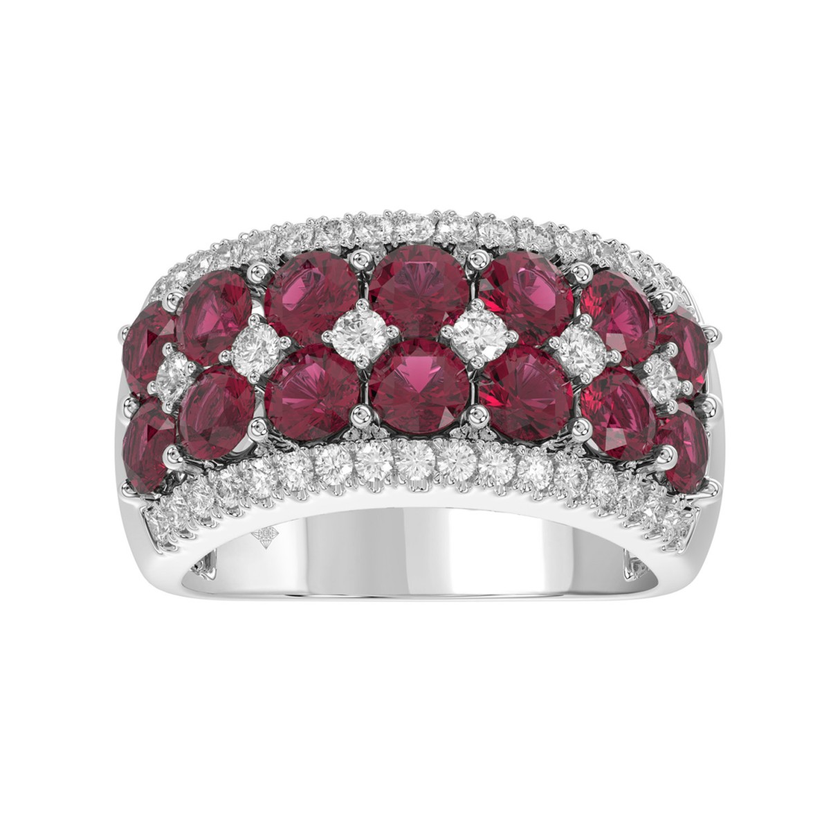 14K WHITE GOLD 4.00CT ROUND DIAMOND LADIES RING (C...
