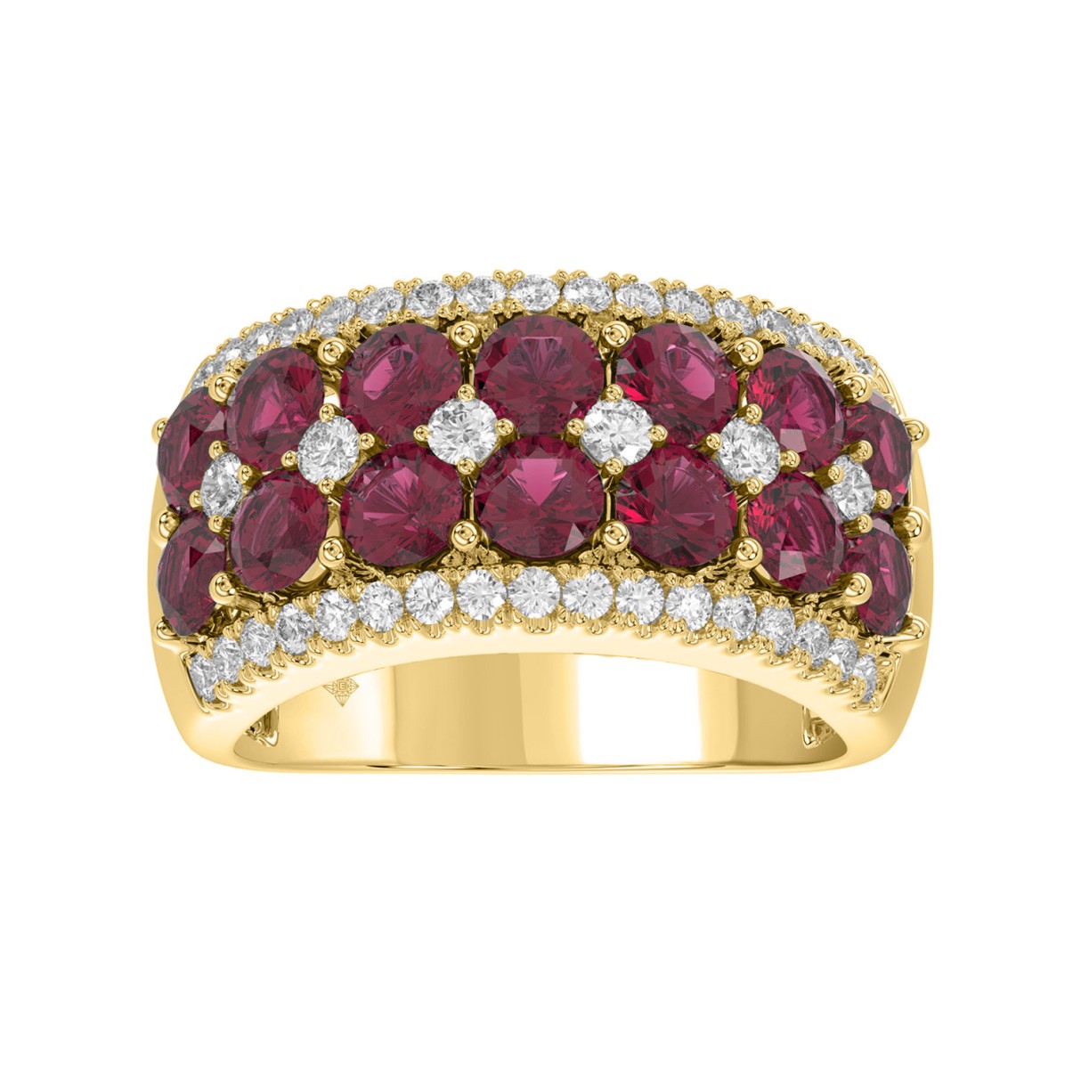 14K YELLOW GOLD 4.00CT ROUND DIAMOND LADIES RING (...