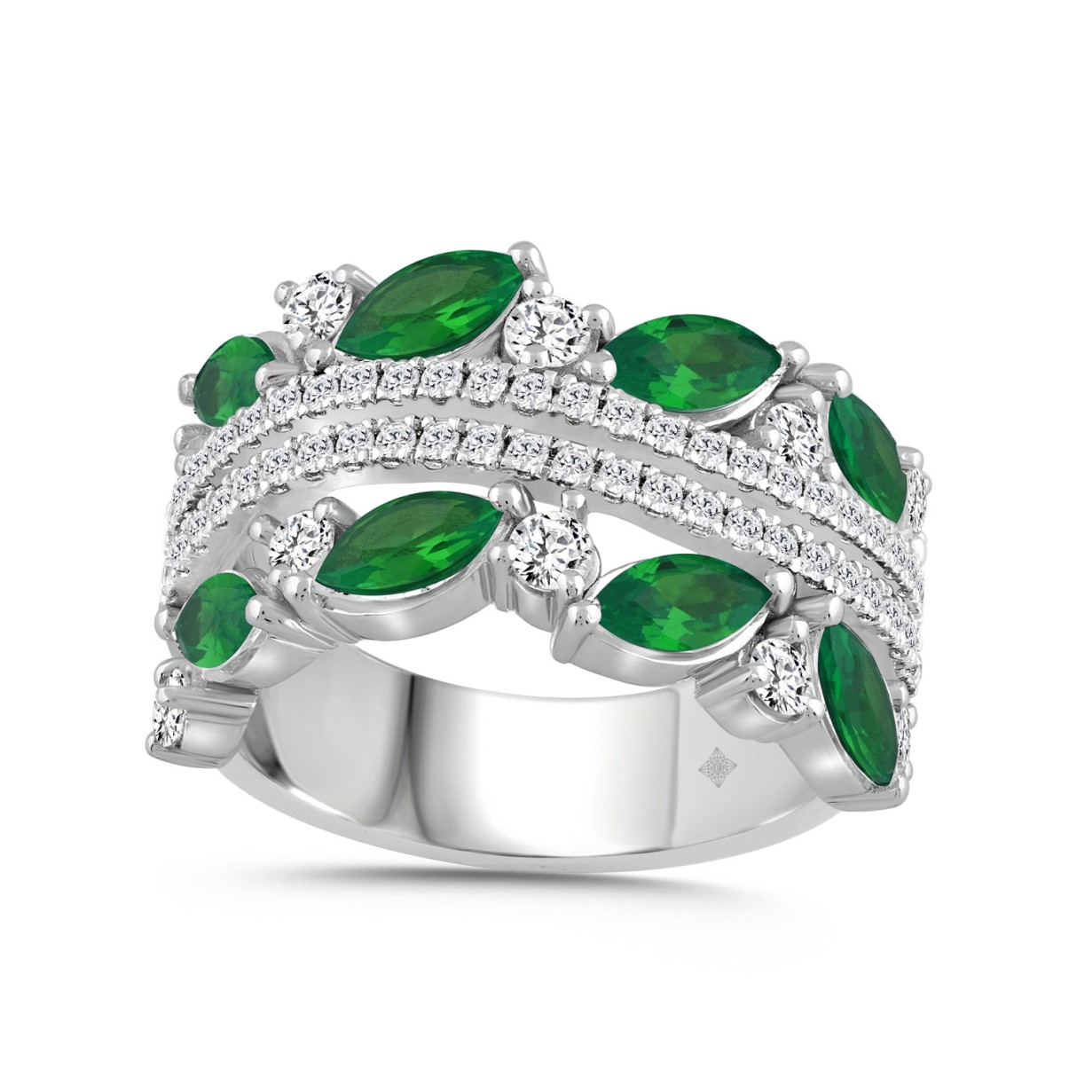 14K WHITE GOLD 2 3/8CT ROUND/MARQUISE DIAMOND LADI...