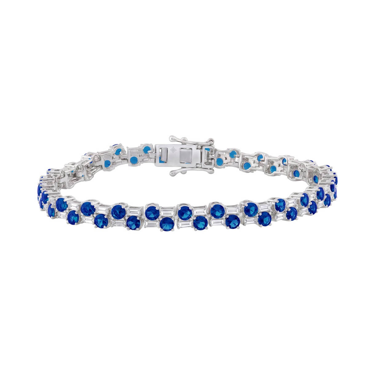 14K WHITE GOLD 9.00CT BAGUETTE/ROUND DIAMOND LADIE...