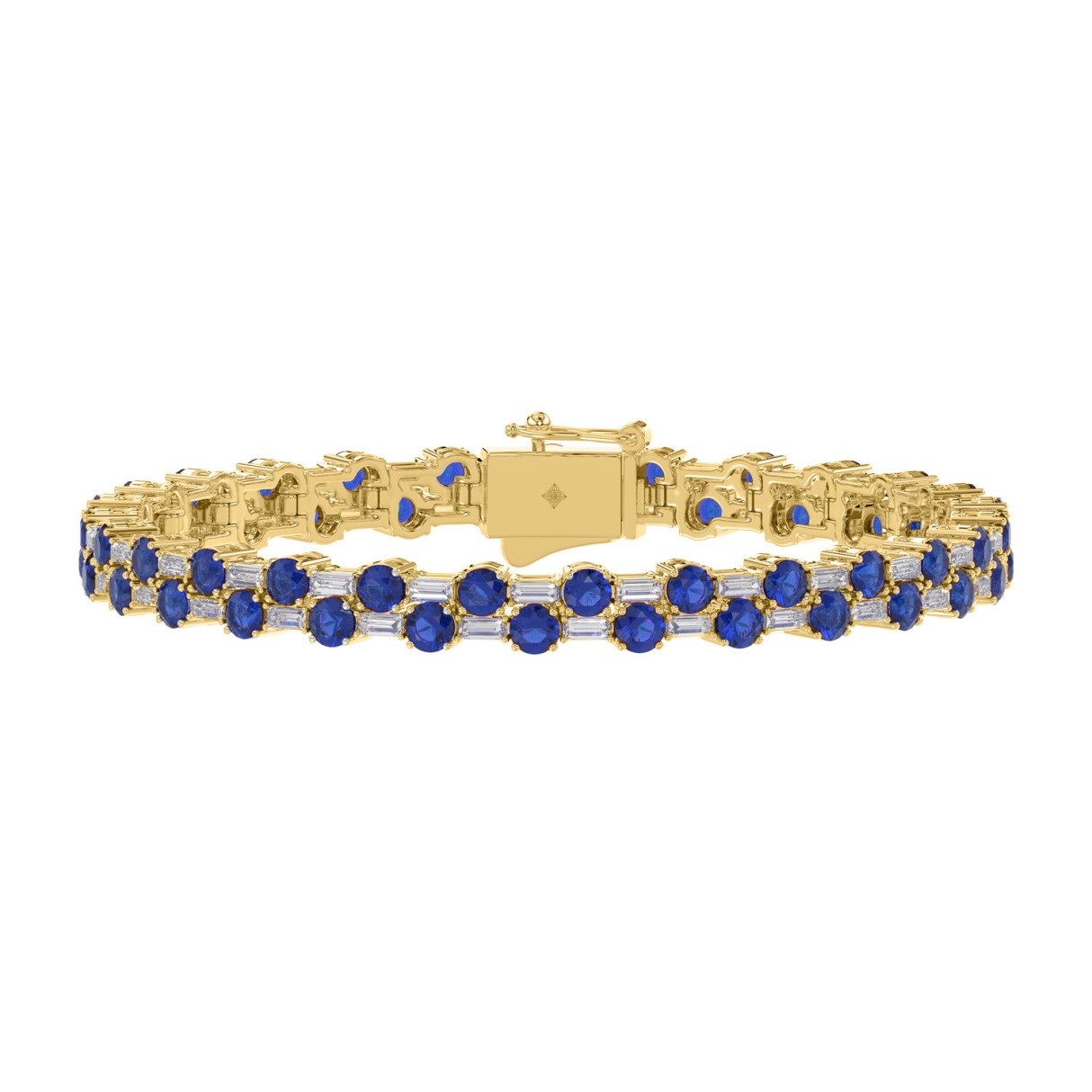 14K YELLOW GOLD 8.00CT BAGUETTE/ROUND DIAMOND LADI...