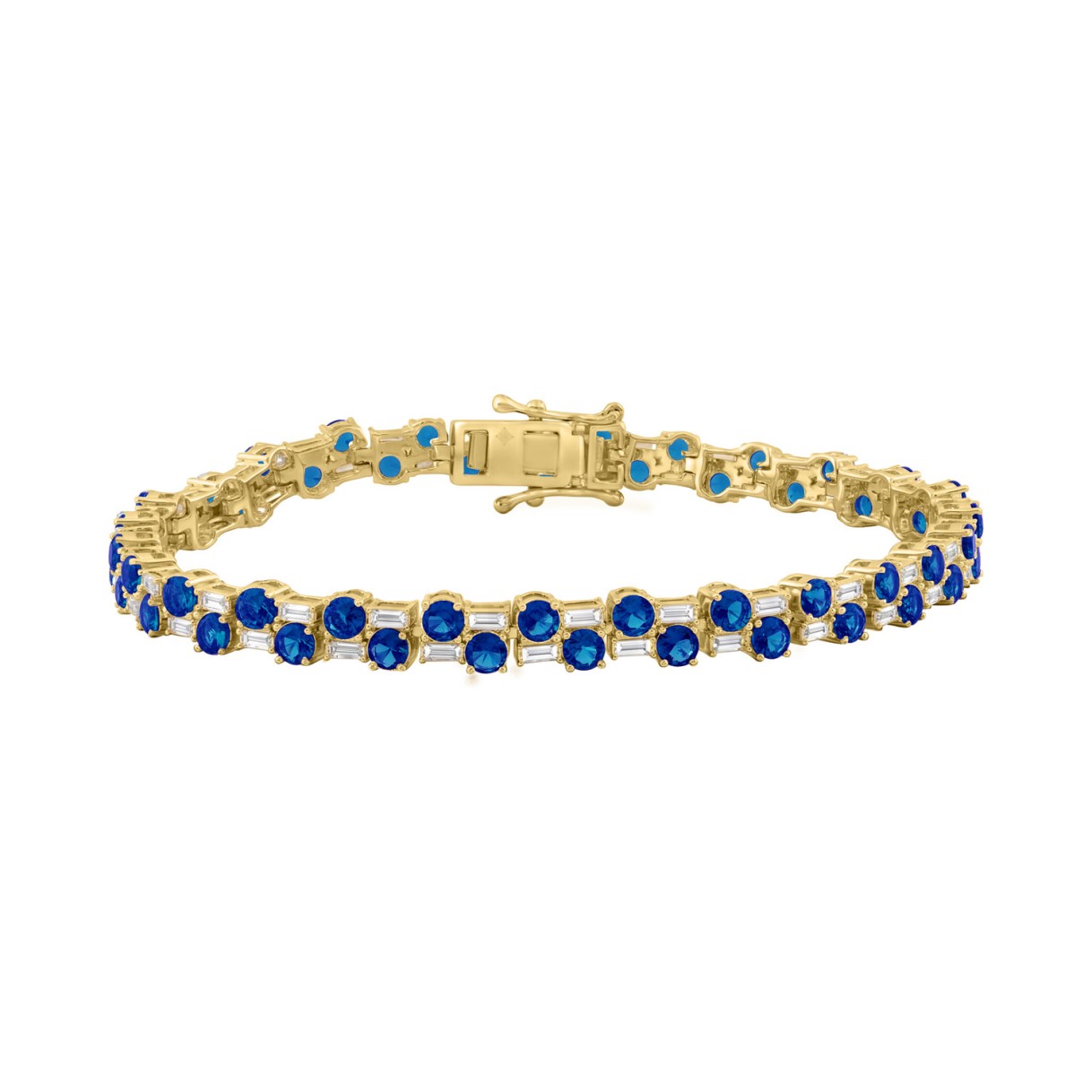 14K YELLOW GOLD 8.00CT BAGUETTE/ROUND DIAMOND LADI...