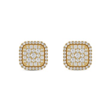 10K YELLOW GOLD 1/2CT ROUND DIAMOND LADIES EARRINGS