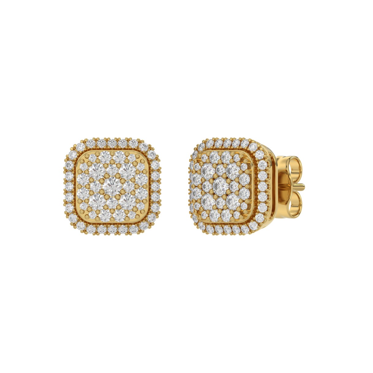 10K YELLOW GOLD 1/2CT ROUND DIAMOND LADIES EARRINGS
