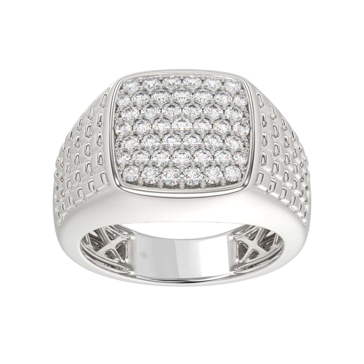 10K WHITE GOLD 1.00CT ROUND DIAMOND MEN'S RING...
