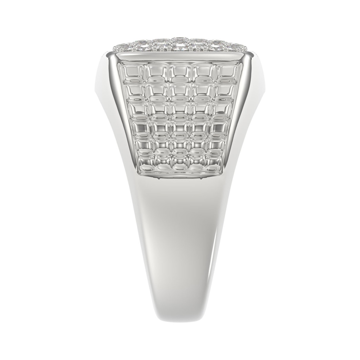 10K WHITE GOLD 1.00CT ROUND DIAMOND MEN'S RING