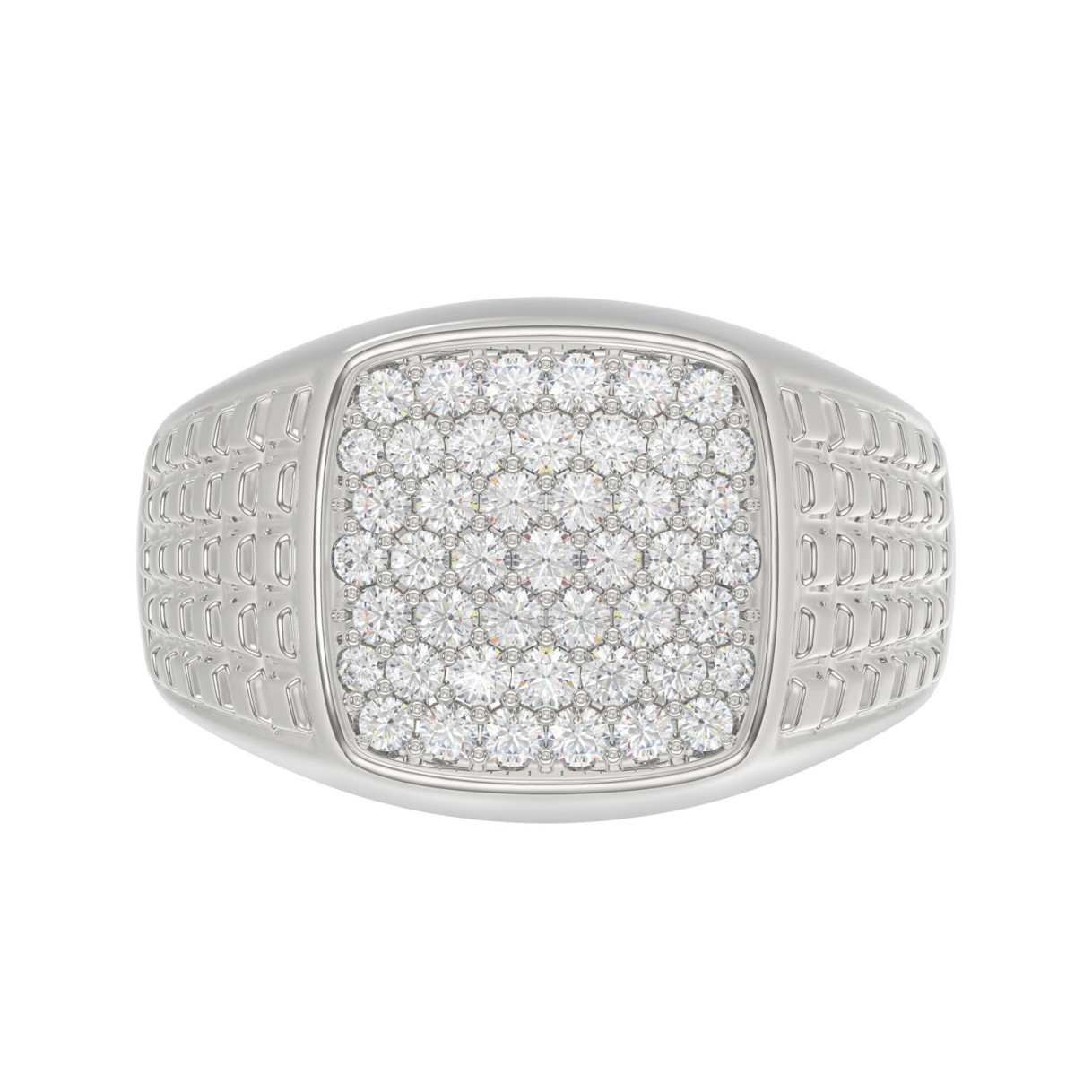 10K WHITE GOLD 1.00CT ROUND DIAMOND MEN'S RING