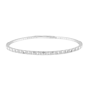 14K WHITE GOLD 1/5CT ROUND DIAMOND LADIES BANGLE