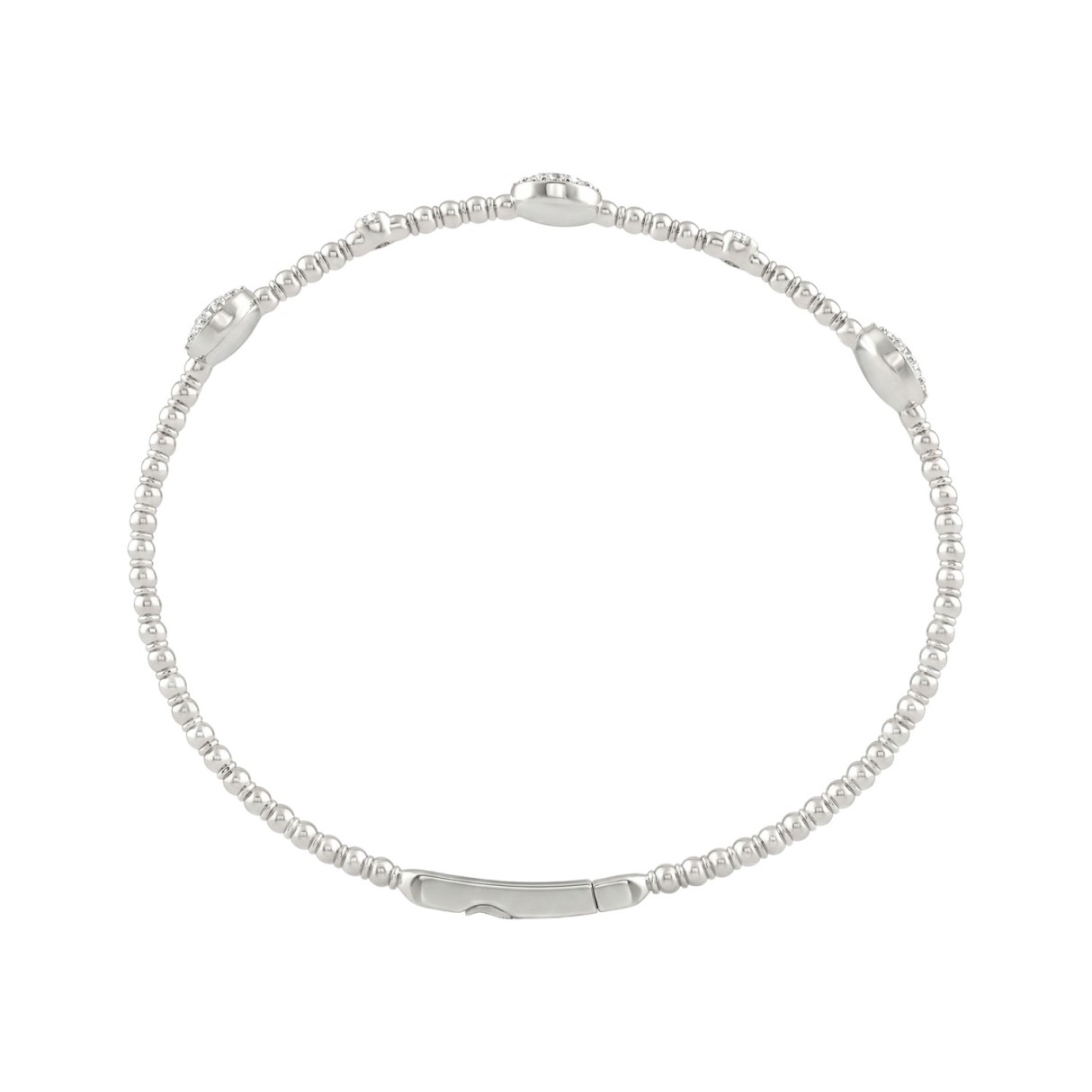 14K WHITE GOLD 5/8CT ROUND DIAMOND LADIES BANGLE
