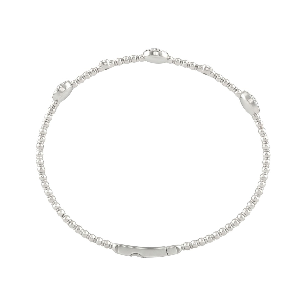 14K WHITE GOLD 5/8CT ROUND DIAMOND LADIES BANGLE
