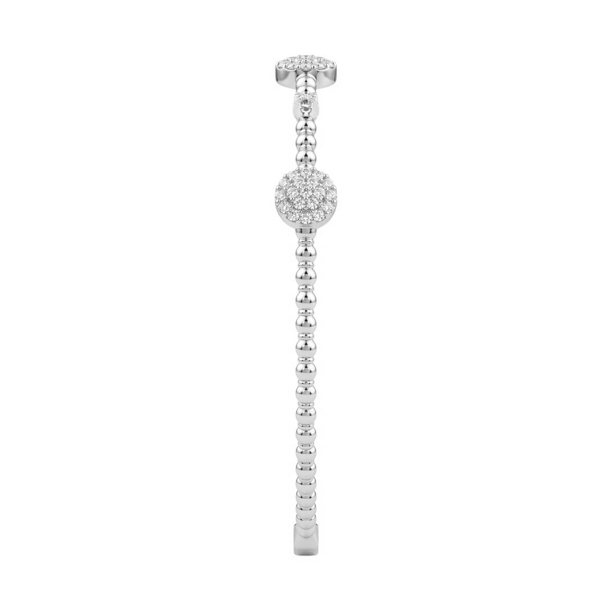 14K WHITE GOLD 5/8CT ROUND DIAMOND LADIES BANGLE