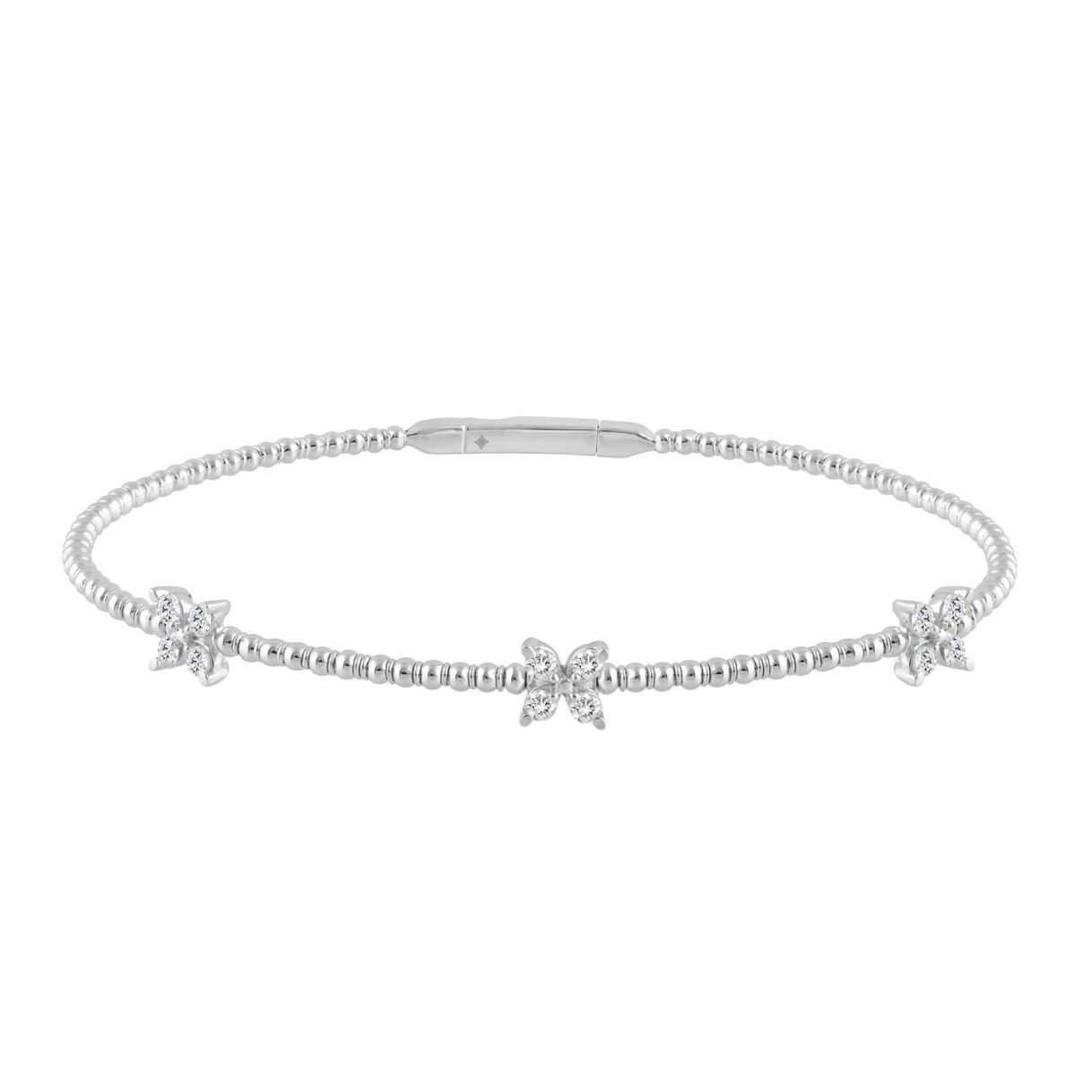 14K WHITE GOLD 1/3CT ROUND DIAMOND LADIES BANGLE...