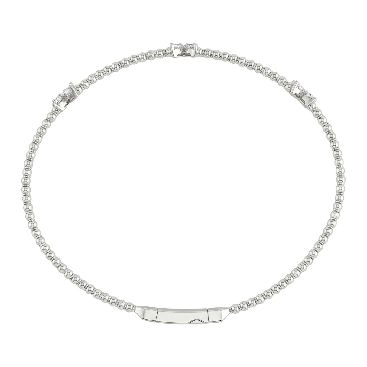 14K WHITE GOLD 1/3CT ROUND DIAMOND LADIES BANGLE