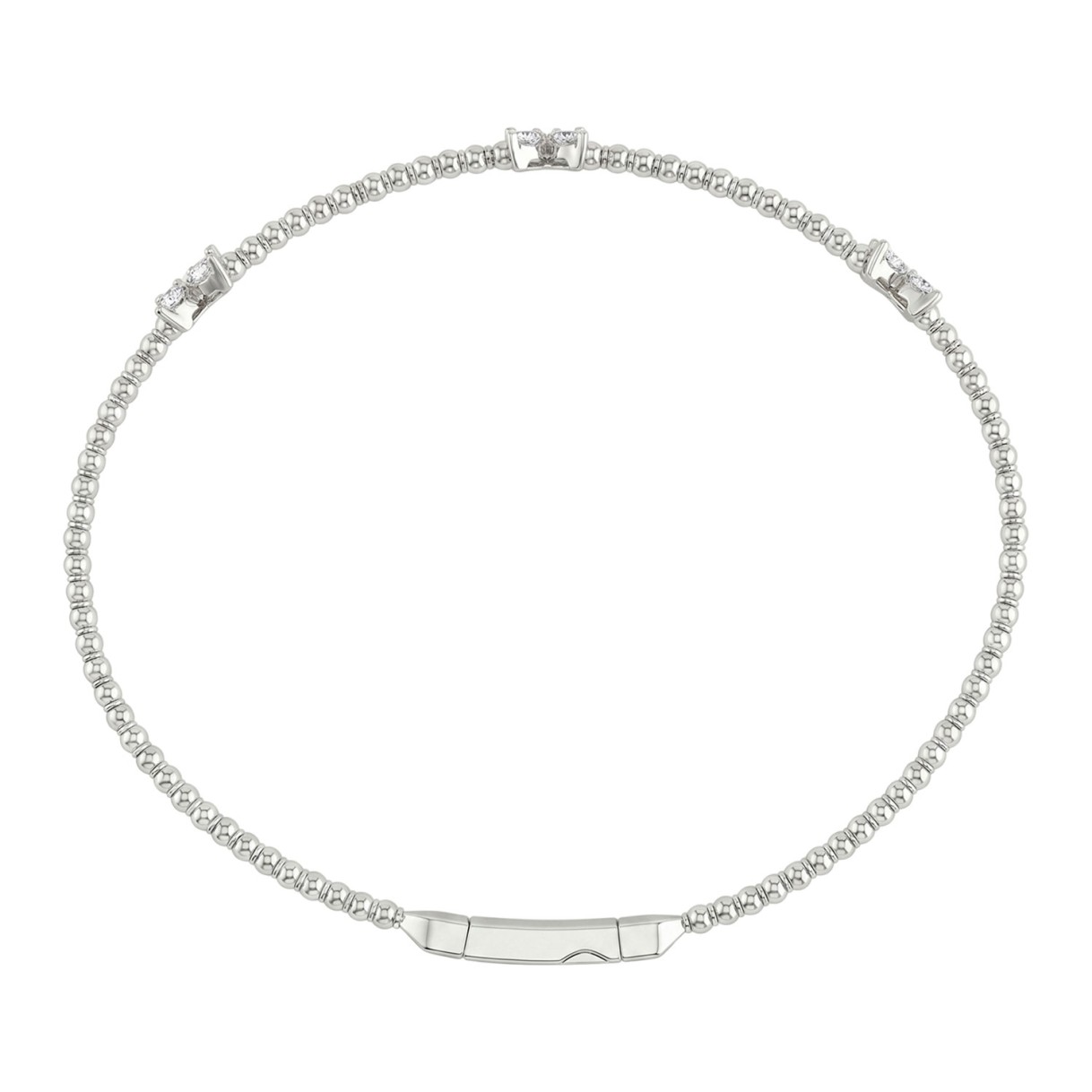 14K WHITE GOLD 1/3CT ROUND DIAMOND LADIES BANGLE