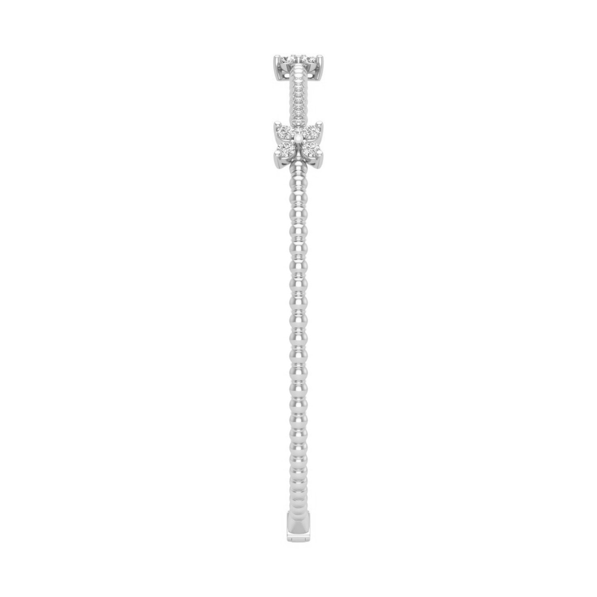 14K WHITE GOLD 1/3CT ROUND DIAMOND LADIES BANGLE
