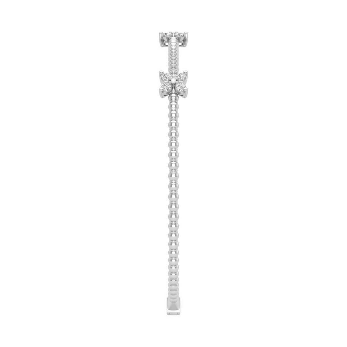 14K WHITE GOLD 1/3CT ROUND DIAMOND LADIES BANGLE