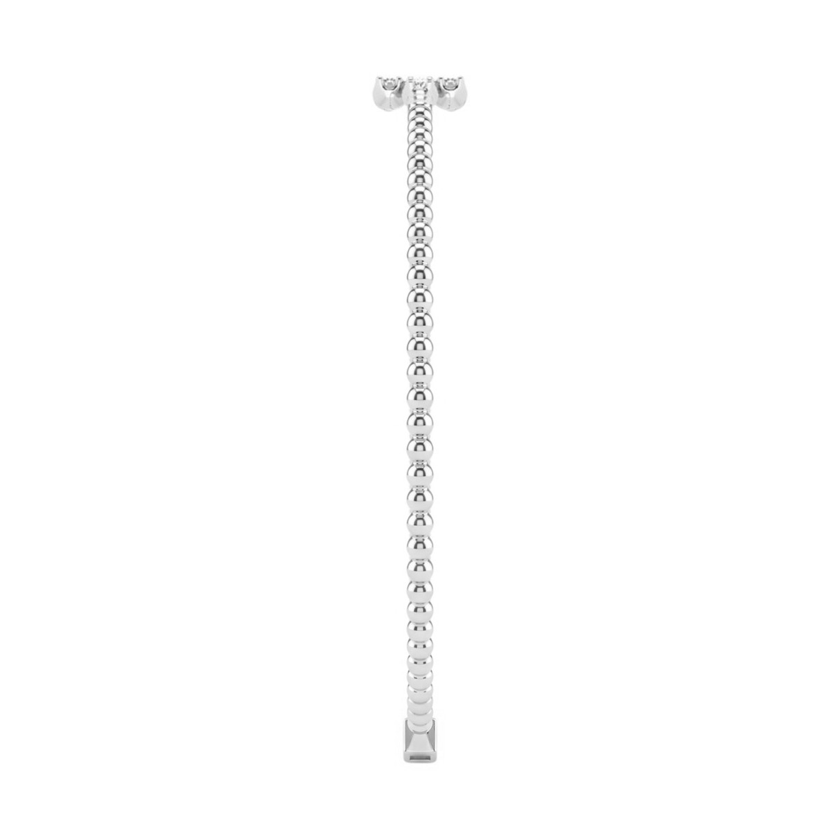 14K WHITE GOLD 1/6CT ROUND DIAMOND LADIES BANGLE