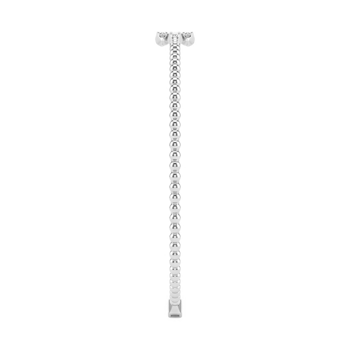 14K WHITE GOLD 1/6CT ROUND DIAMOND LADIES BANGLE
