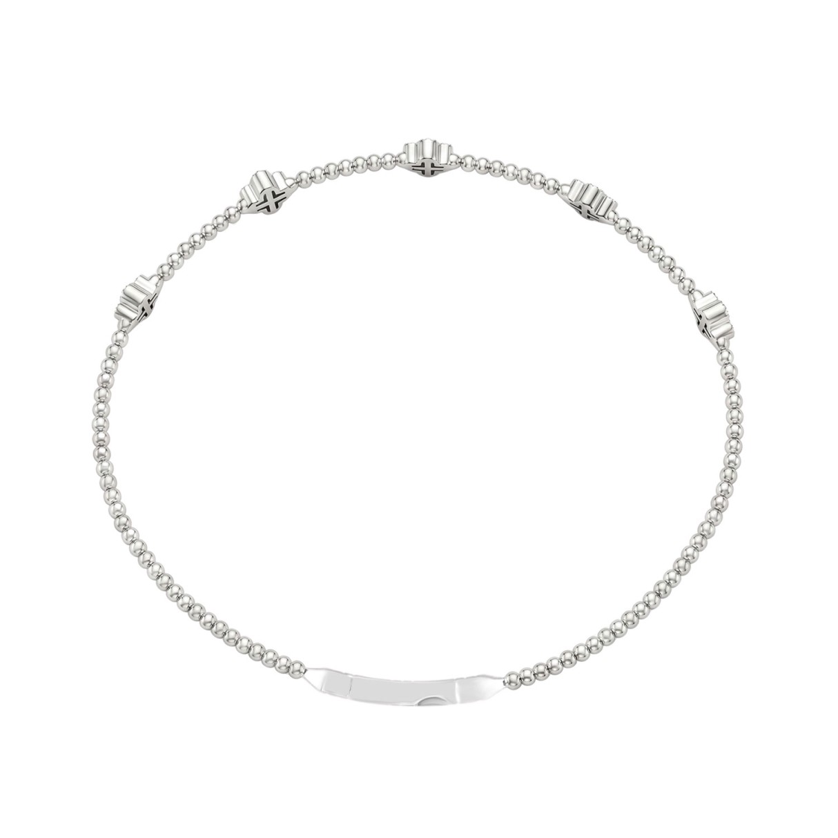 14K WHITE GOLD 3/8CT ROUND DIAMOND LADIES BANGLE