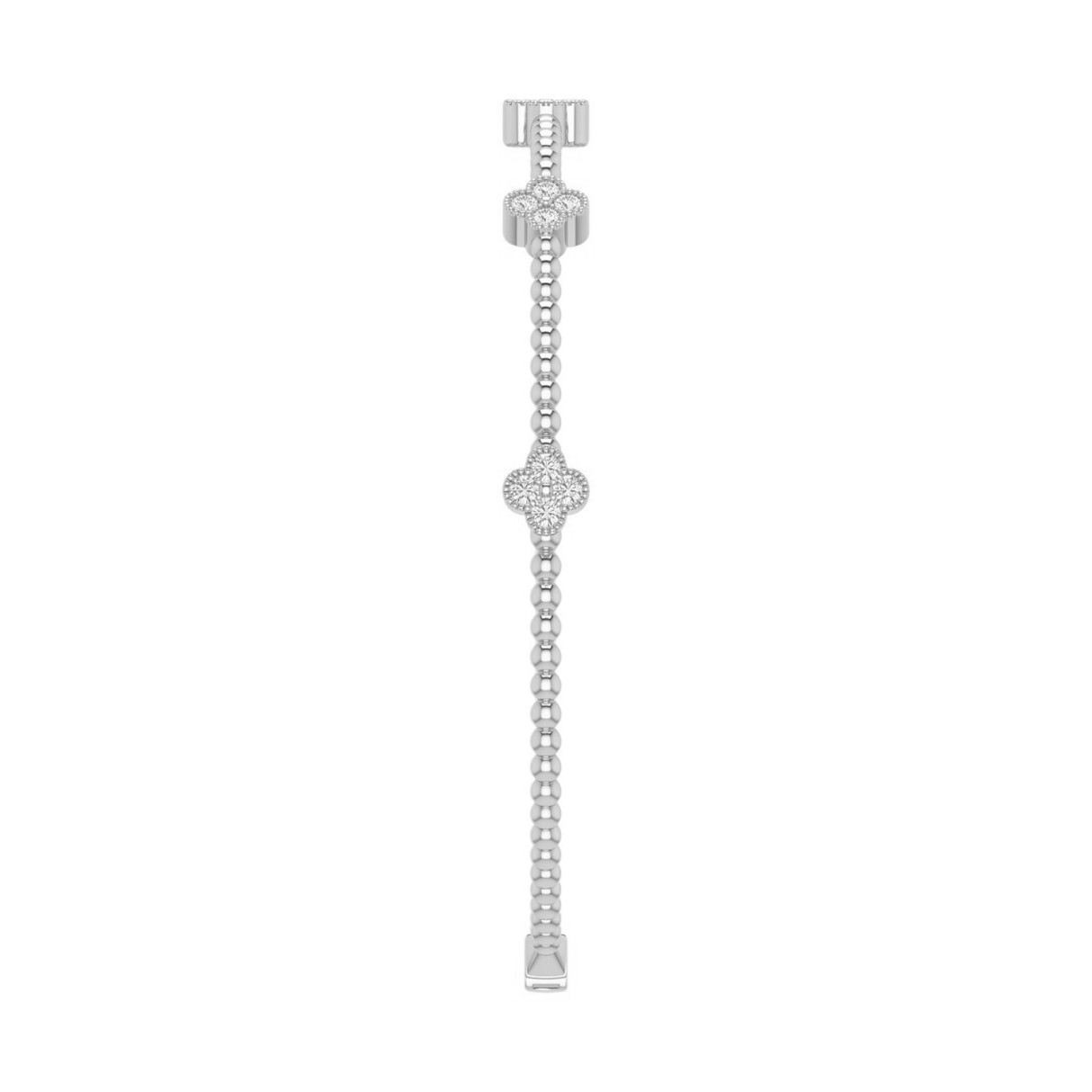 14K WHITE GOLD 3/8CT ROUND DIAMOND LADIES BANGLE