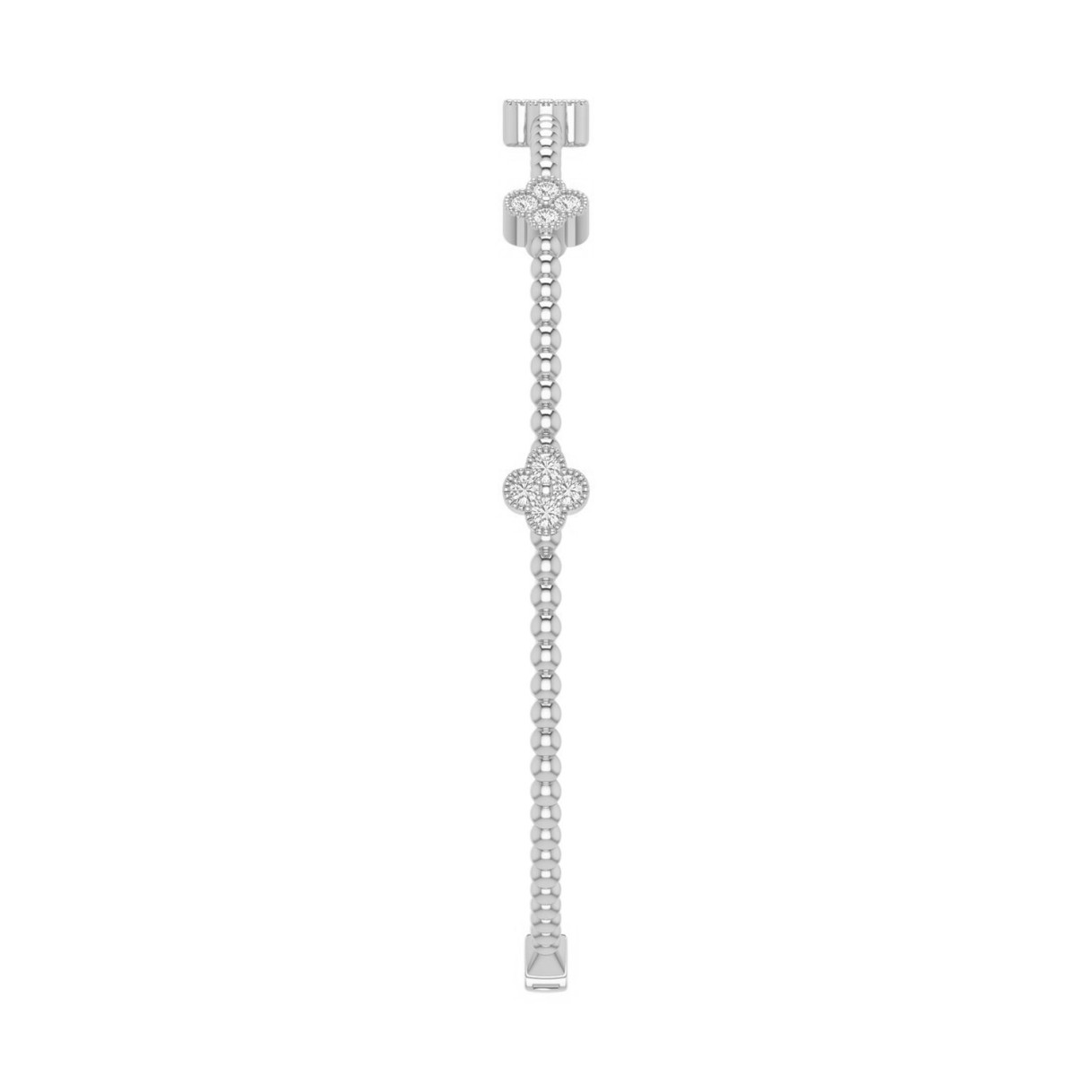 14K WHITE GOLD 3/8CT ROUND DIAMOND LADIES BANGLE