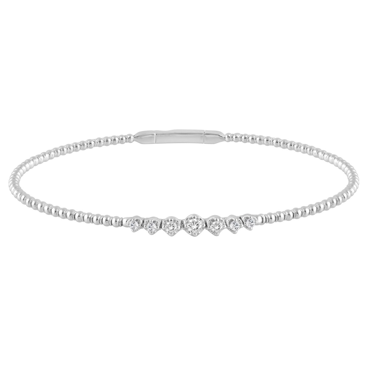 14K WHITE GOLD 1/4CT ROUND DIAMOND LADIES BANGLE...