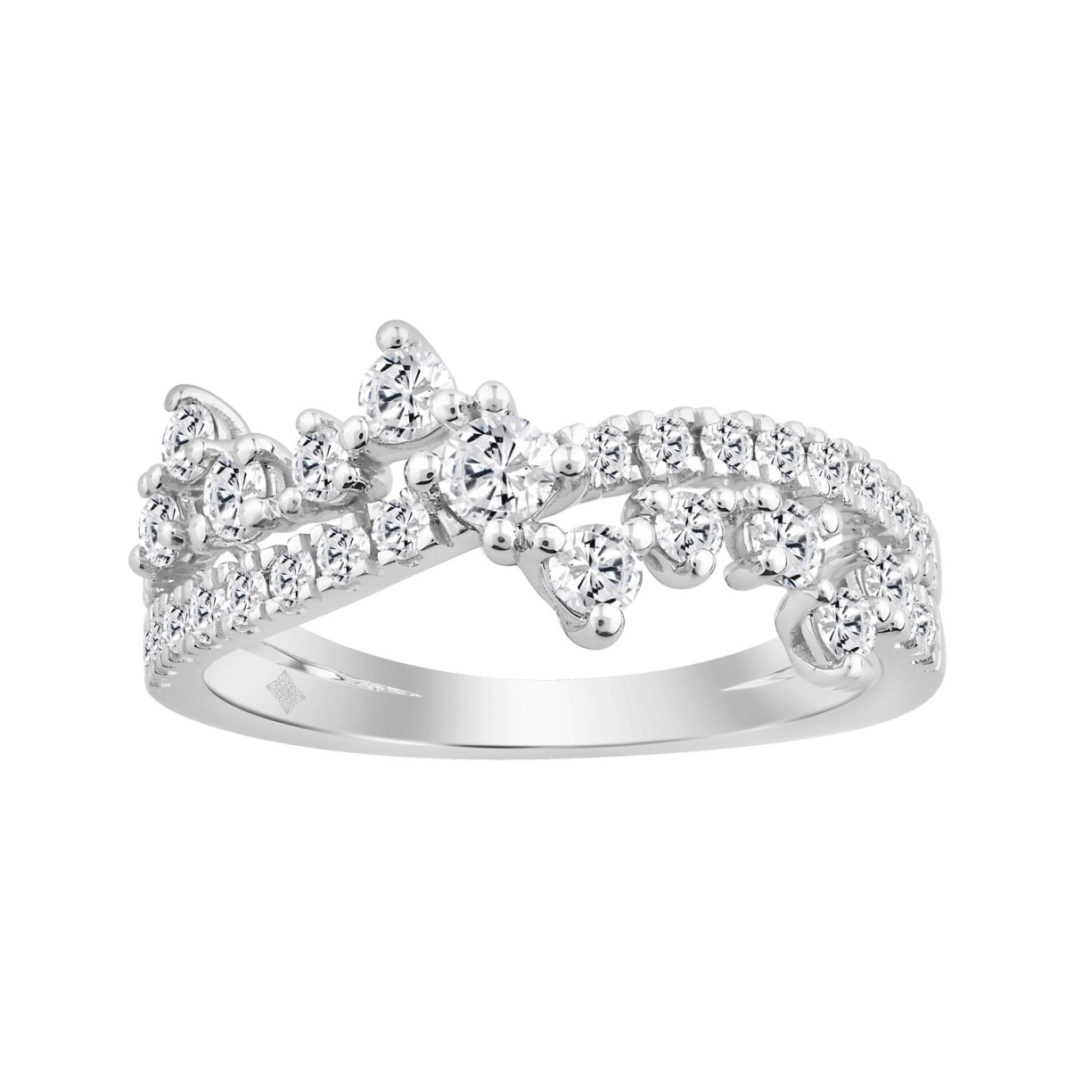 14K WHITE GOLD 3/4CT ROUND DIAMOND LADIES BAND 