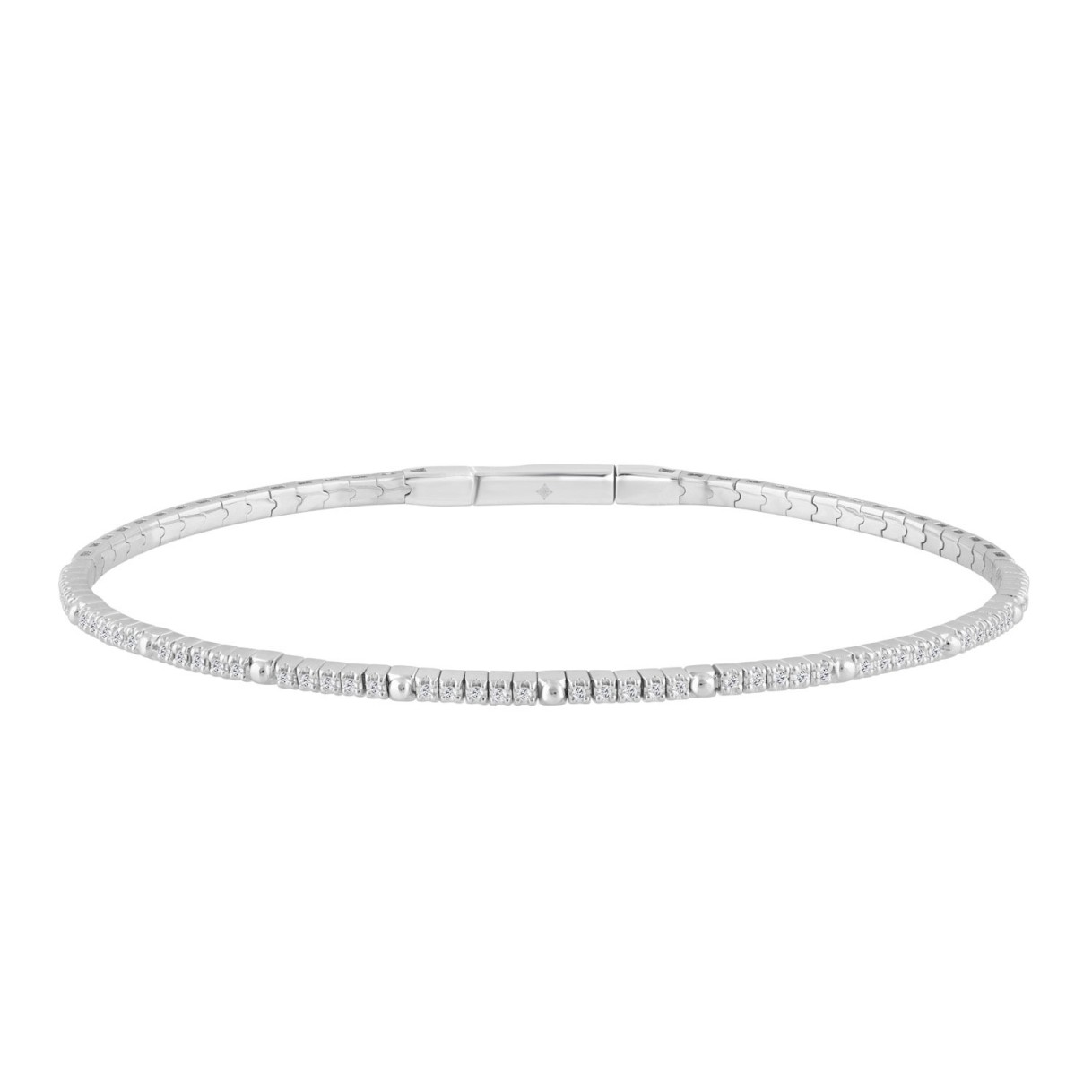 9K WHITE GOLD 1/6CT ROUND DIAMOND LADIES BANGLE...