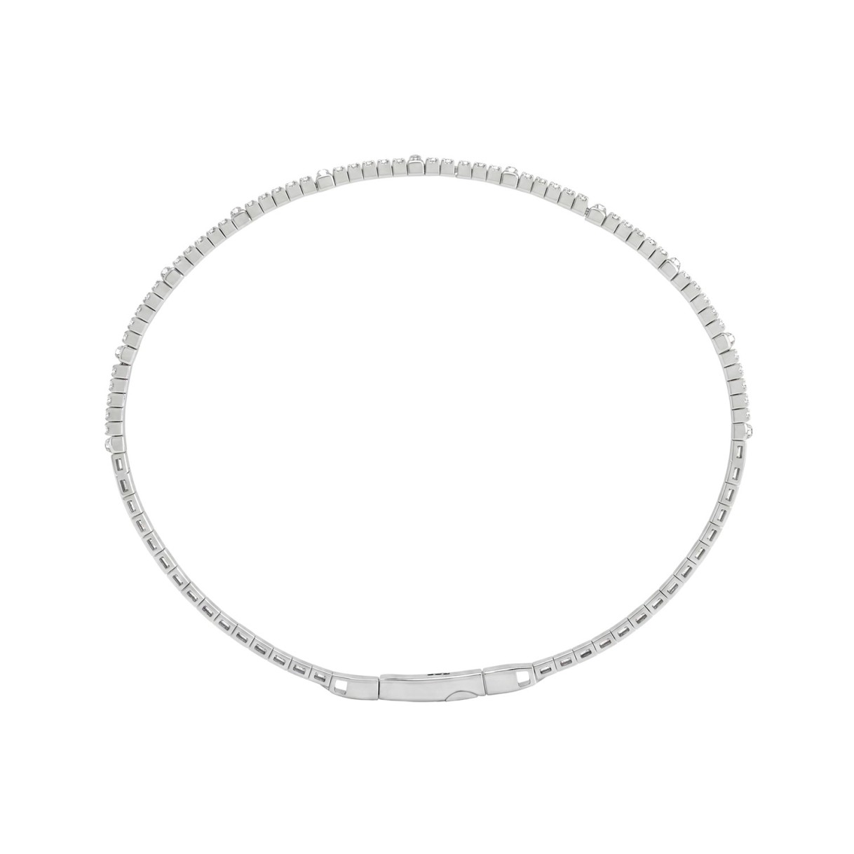 9K WHITE GOLD 1/6CT ROUND DIAMOND LADIES BANGLE