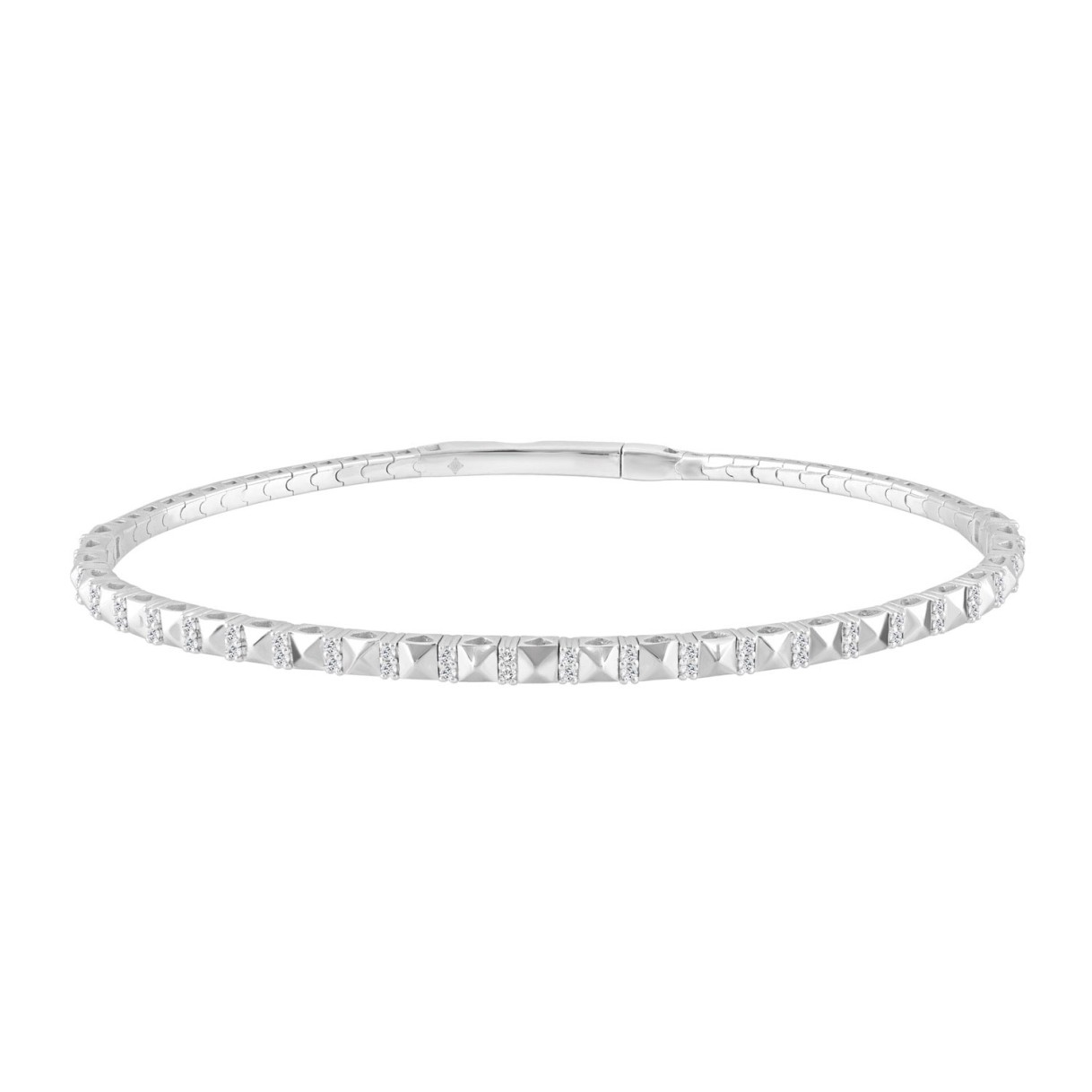 9K WHITE GOLD 1/5CT ROUND DIAMOND LADIES BANGLE...
