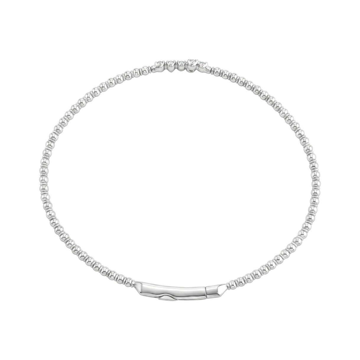 9K WHITE GOLD 1/6CT ROUND DIAMOND LADIES BANGLE