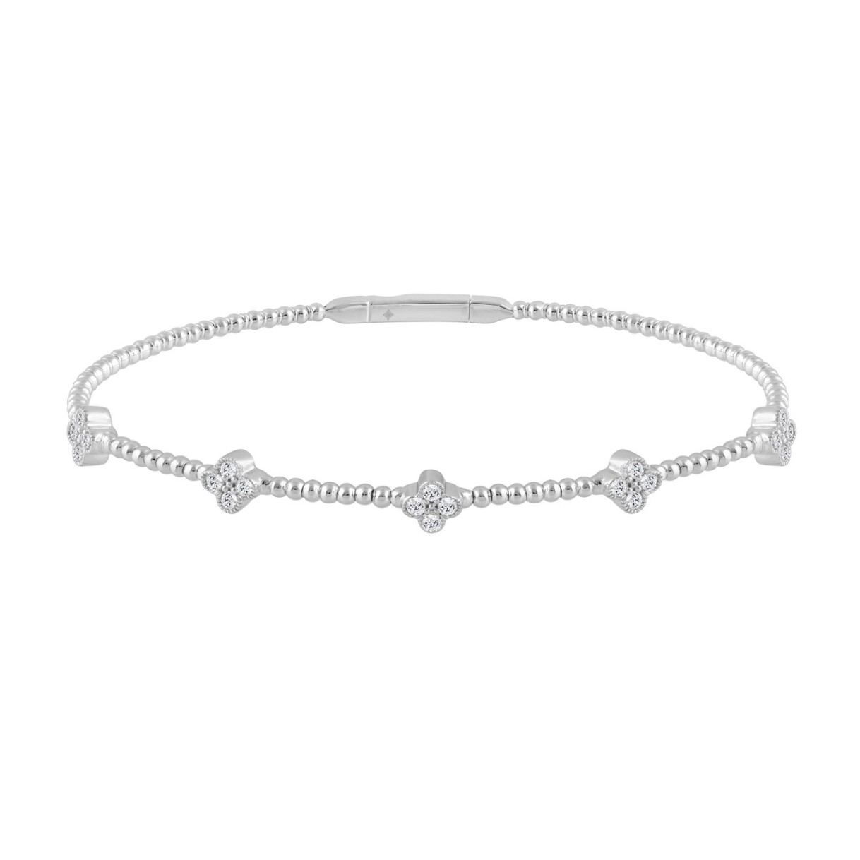 9K WHITE GOLD 3/8CT ROUND DIAMOND LADIES BANGLE...