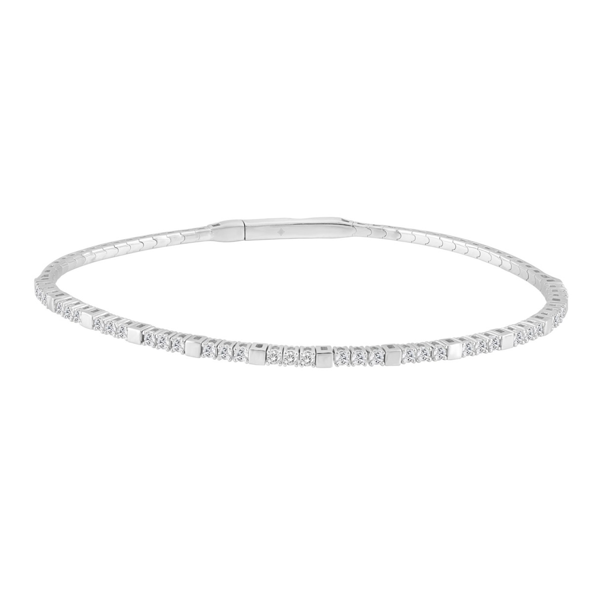 9K WHITE GOLD 5/8CT ROUND DIAMOND LADIES BANGLE...