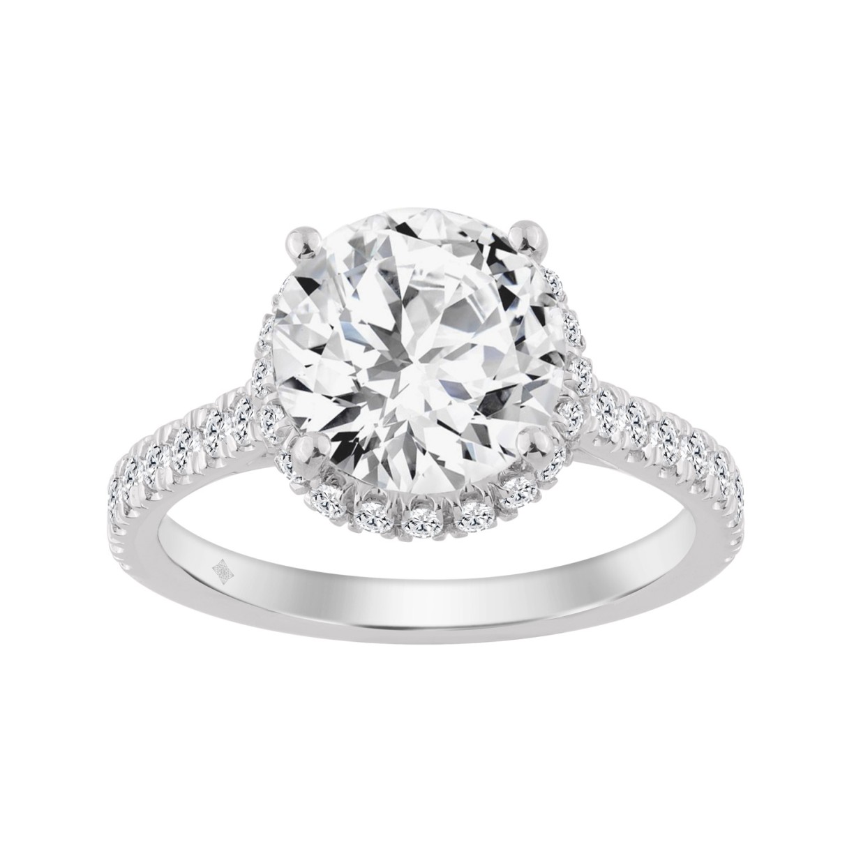 14K WHITE GOLD 4 1/2CT ROUND DIAMOND LADIES RING (...