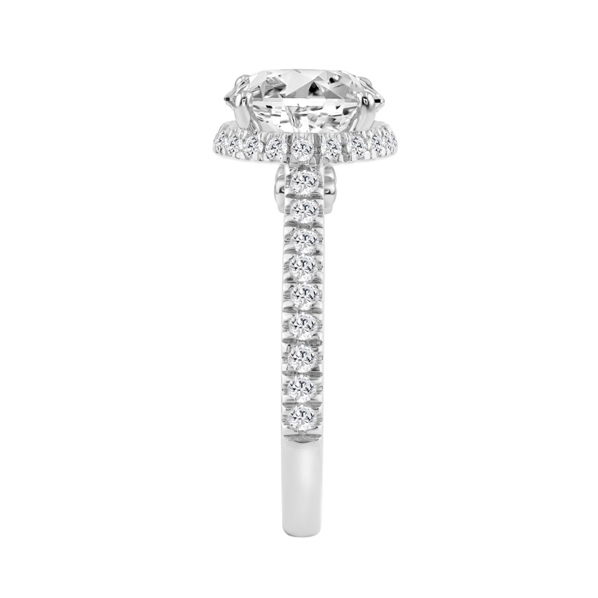 14K WHITE GOLD 4 1/2CT ROUND DIAMOND LADIES RING (CENTER STONE ROUND DIAMOND 4CT)