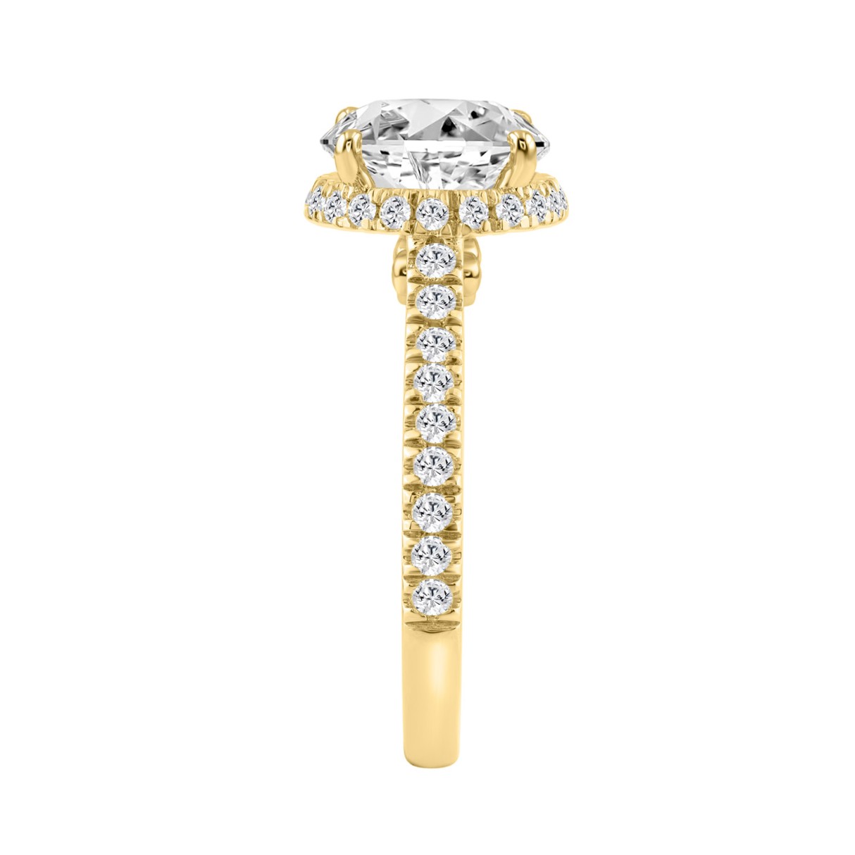14K YELLOW GOLD 4 1/2CT ROUND DIAMOND LADIES RING (CENTER STONE ROUND DIAMOND 4CT)