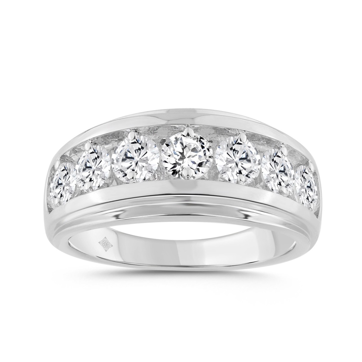 14K WHITE GOLD 2.00CT ROUND DIAMOND MEN'S RING...