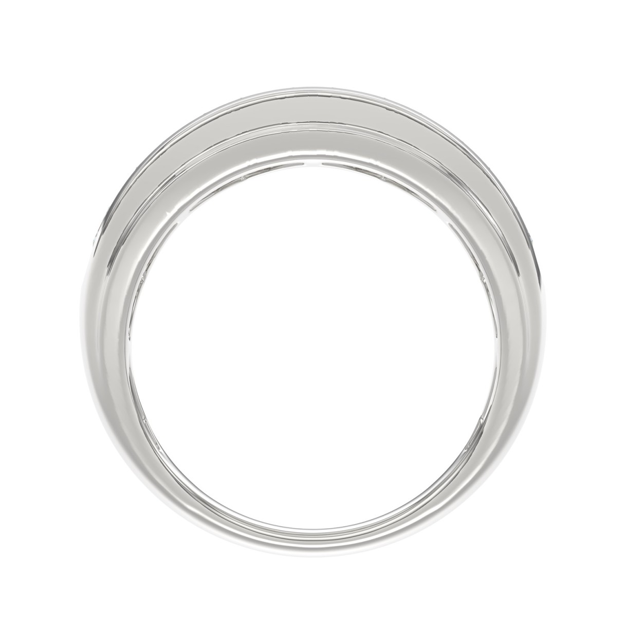 14K WHITE GOLD 2.00CT ROUND DIAMOND MEN'S BAND