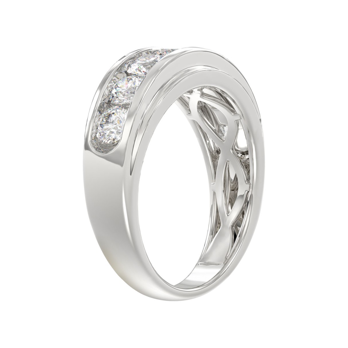 14K WHITE GOLD 2.00CT ROUND DIAMOND MEN'S RING 14K WHITE GOLD 2.00CT ROUND DIAMOND MEN'S RING