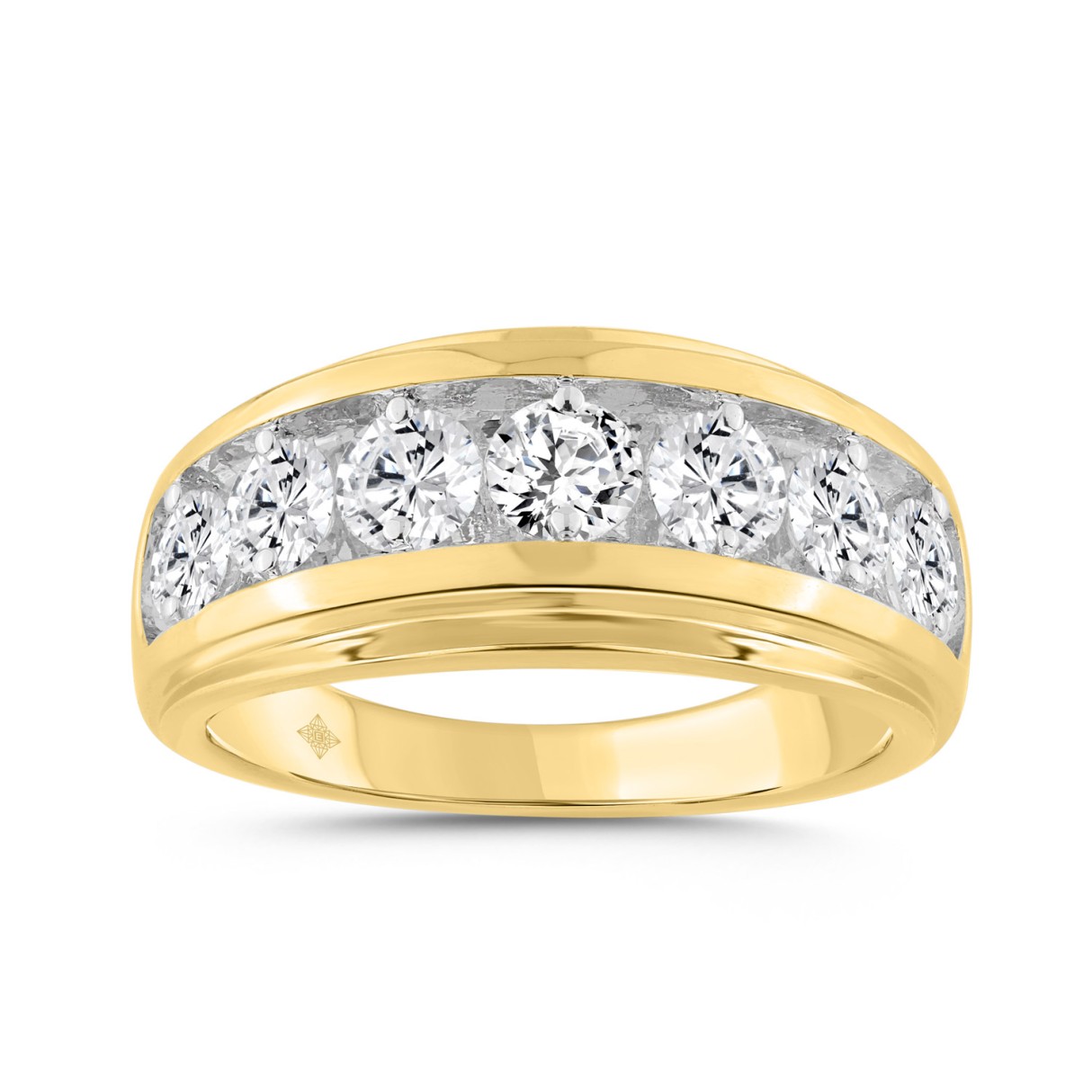 14K YELLOW GOLD 2.00CT ROUND DIAMOND MEN'S RING...