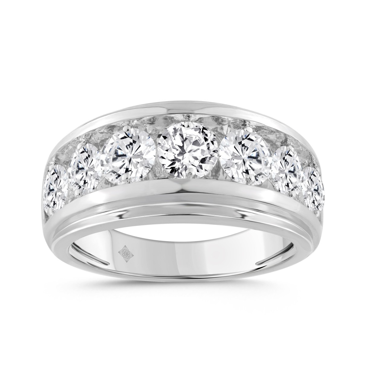 14K WHITE GOLD 3.00CT ROUND DIAMOND MEN'S RING...