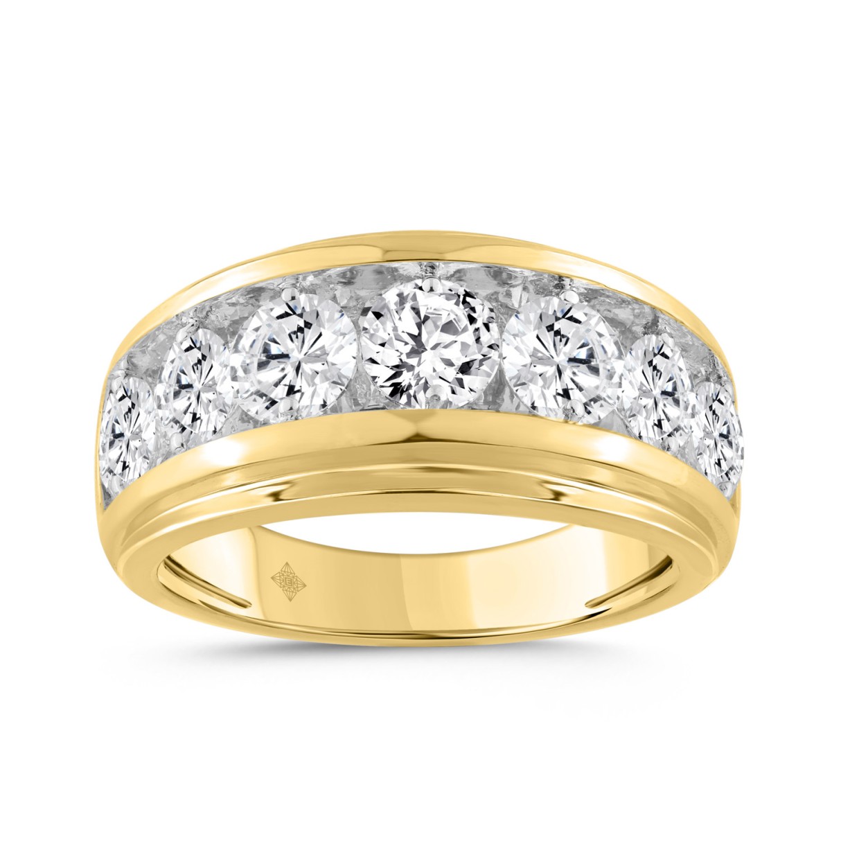 14K YELLOW GOLD 3.00CT ROUND DIAMOND MEN'S RING...