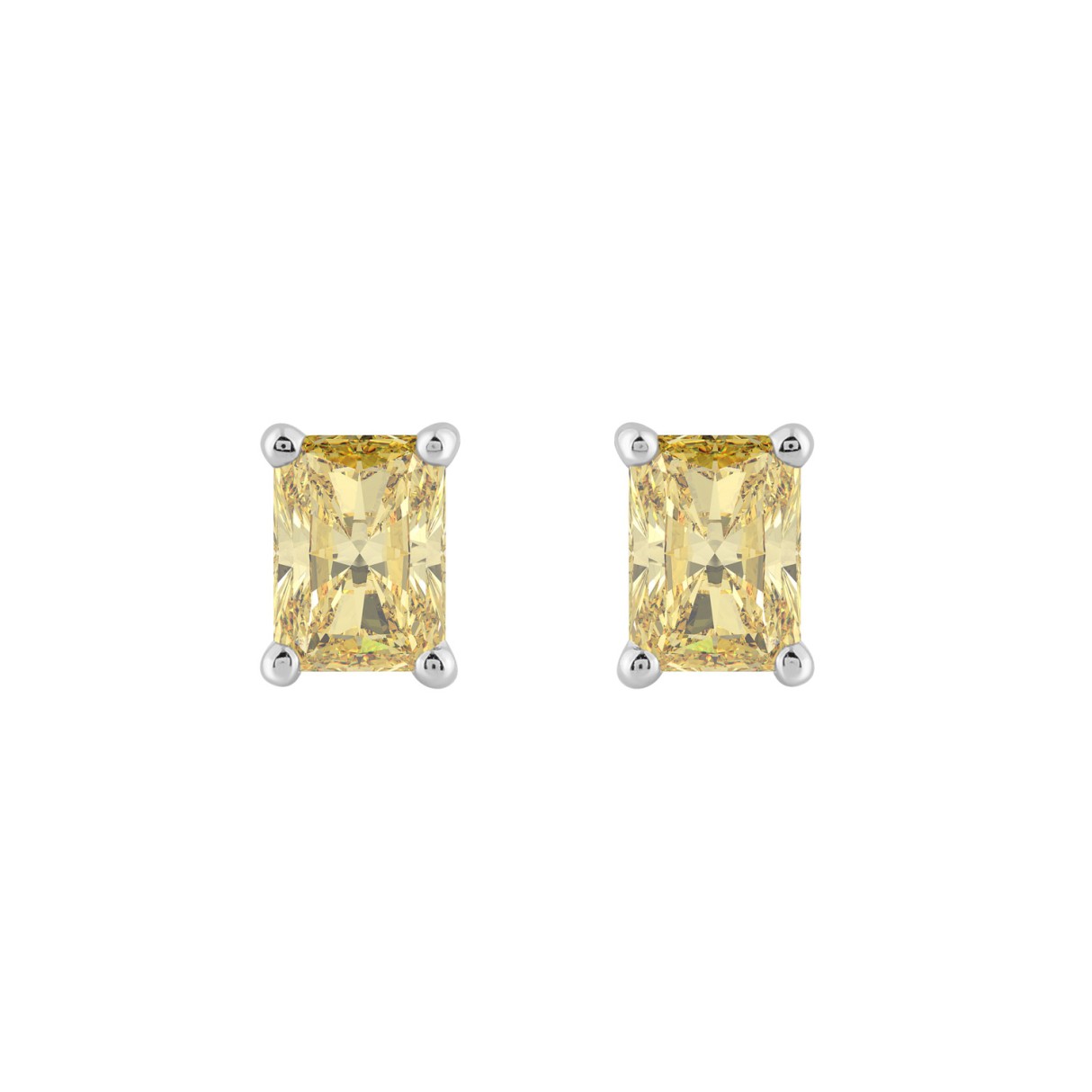 14K WHITE GOLD 1.00CT YELLOW RADIANT DIAMOND LADIE...