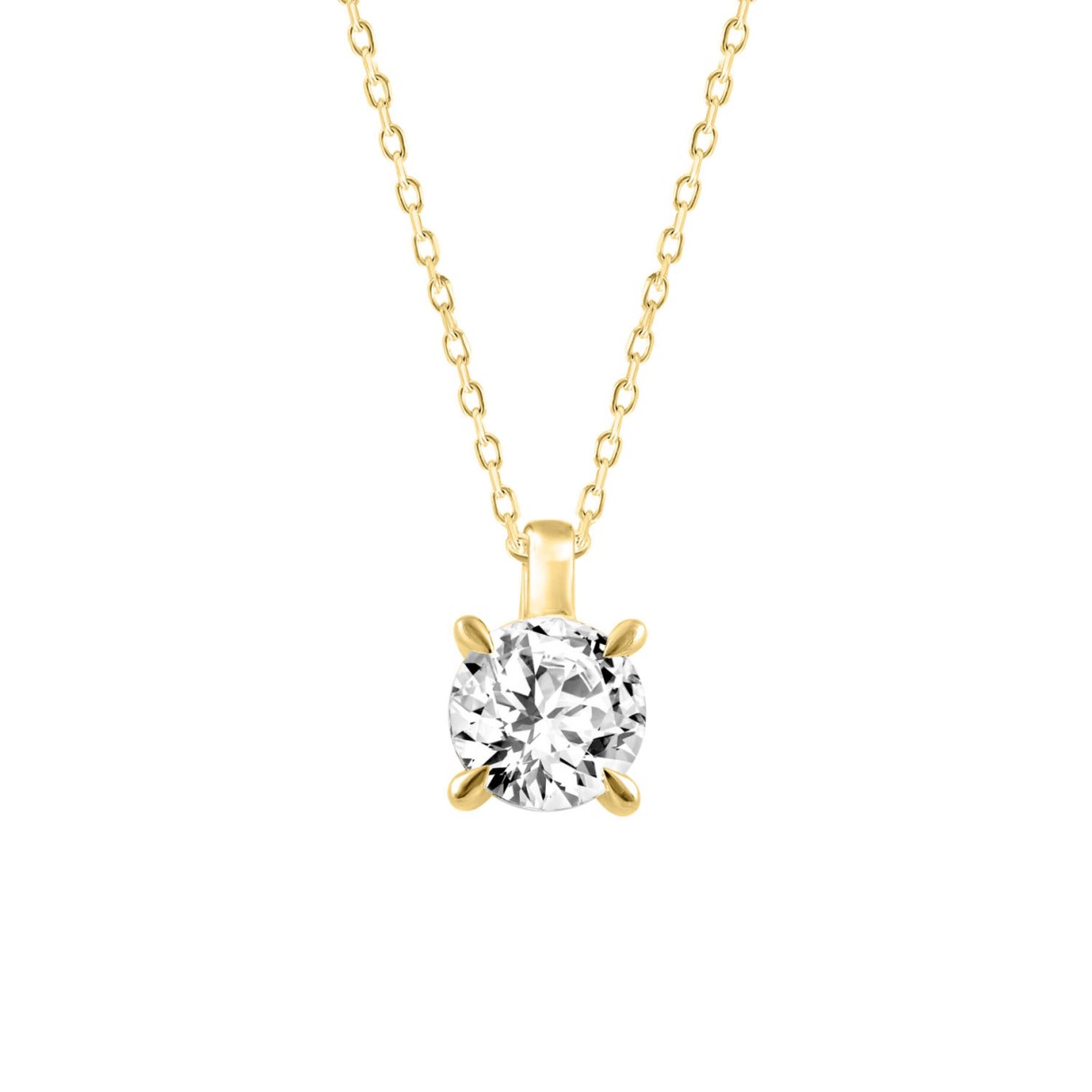 14K YELLOW GOLD 1.00CT ROUND DIAMOND SOLITAIRE PEN...