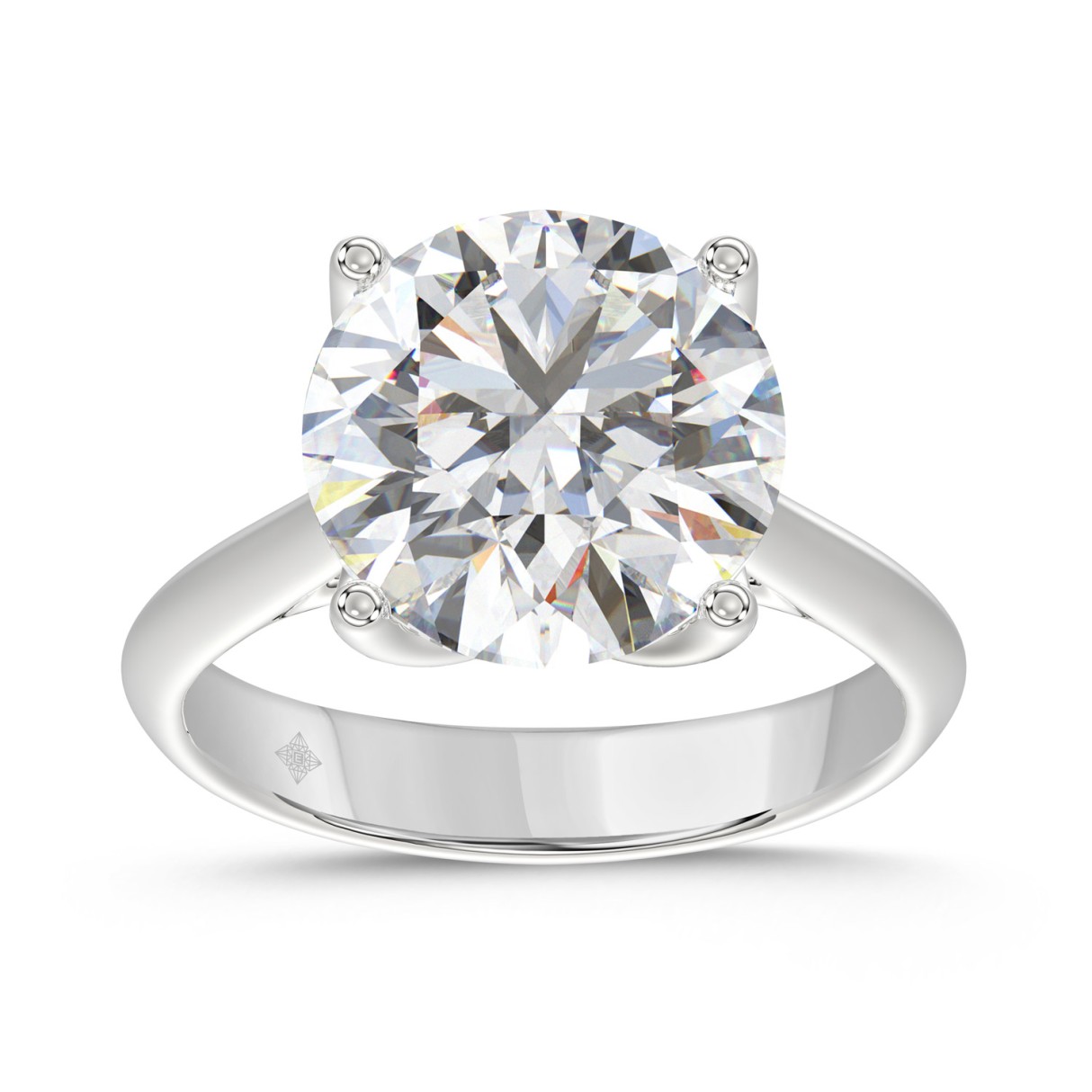 14K WHITE GOLD 6.00CT ROUND DIAMOND LADIES RING...